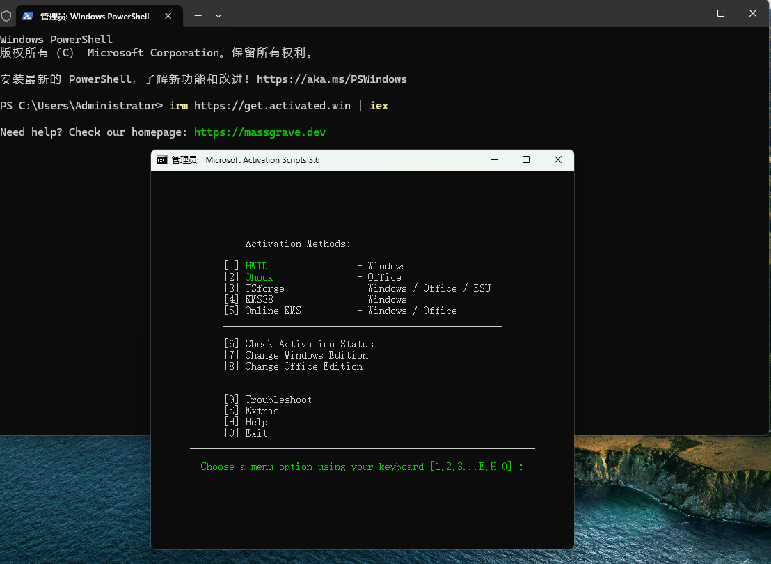 一条命令永久激活windows11
